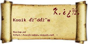 Kosik Ádám névjegykártya